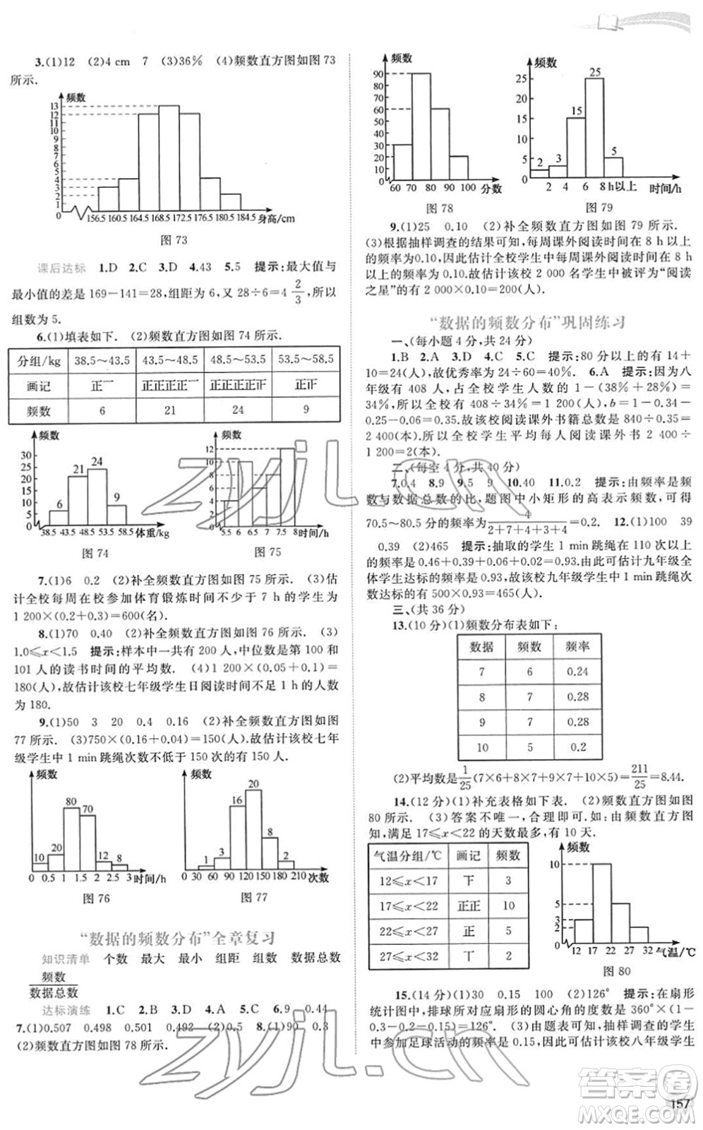 廣西教育出版社2022新課程學(xué)習(xí)與測評同步學(xué)習(xí)八年級數(shù)學(xué)下冊湘教版答案