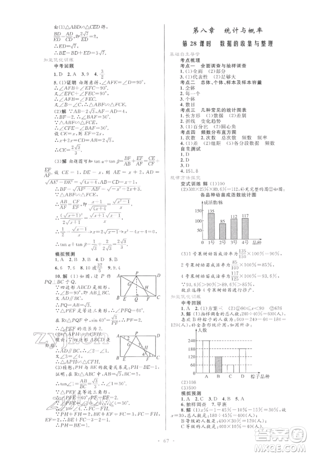 人民教育出版社2022初中總復(fù)習(xí)優(yōu)化設(shè)計(jì)九年級(jí)數(shù)學(xué)人教版參考答案