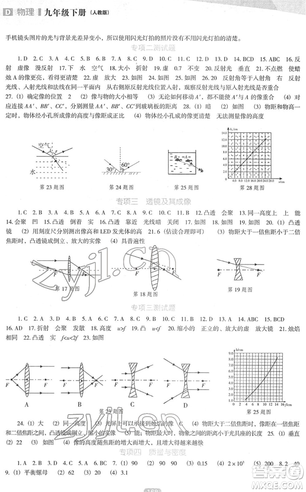 遼海出版社2022新課程物理能力培養(yǎng)九年級下冊人教版D版大連專用答案