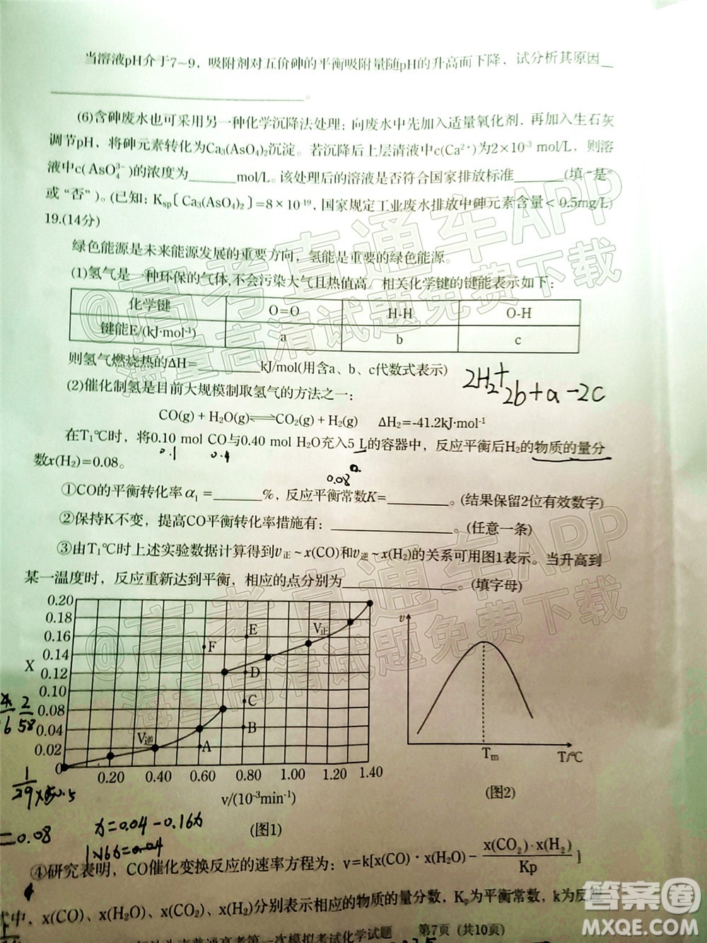 2022年汕頭市普通高考第一次模擬考試試題化學(xué)答案