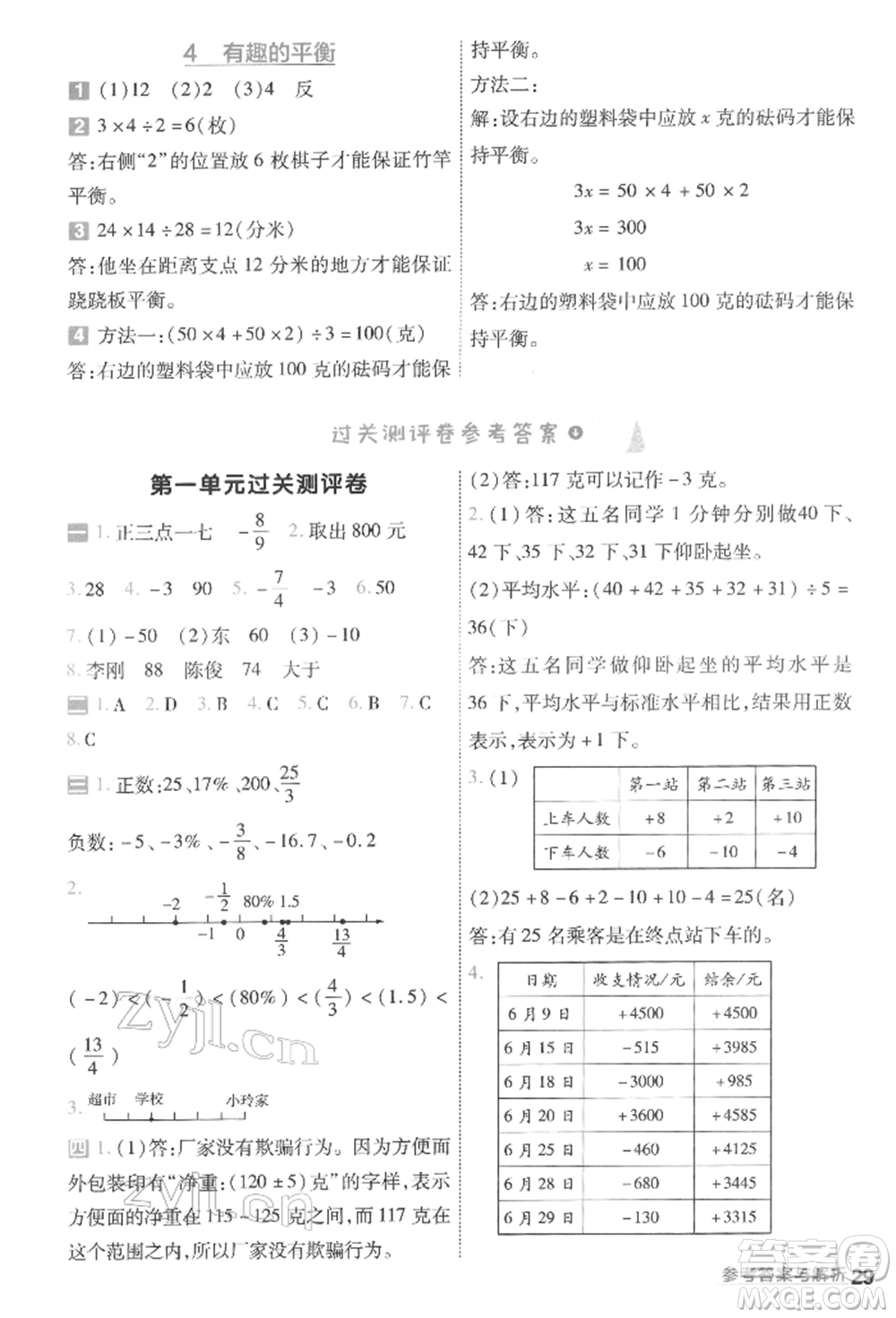 南京師范大學(xué)出版社2022一遍過六年級(jí)數(shù)學(xué)下冊(cè)人教版參考答案
