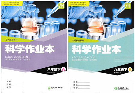 浙江教育出版社2022科學(xué)作業(yè)本八年級下冊ZH浙教版AB本答案