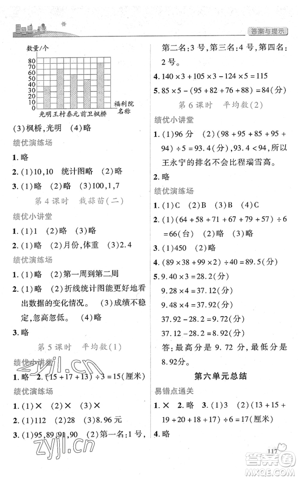 陜西師范大學(xué)出版總社2022績優(yōu)學(xué)案四年級數(shù)學(xué)下冊北師大版答案