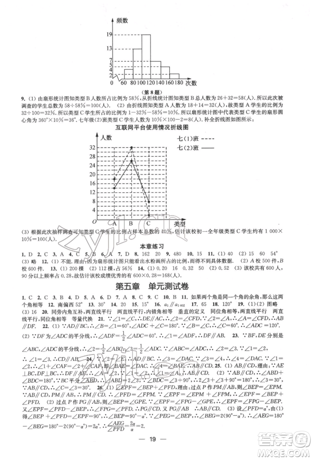 江蘇鳳凰美術(shù)出版社2022創(chuàng)新課時(shí)作業(yè)七年級(jí)數(shù)學(xué)下冊(cè)全國(guó)版參考答案