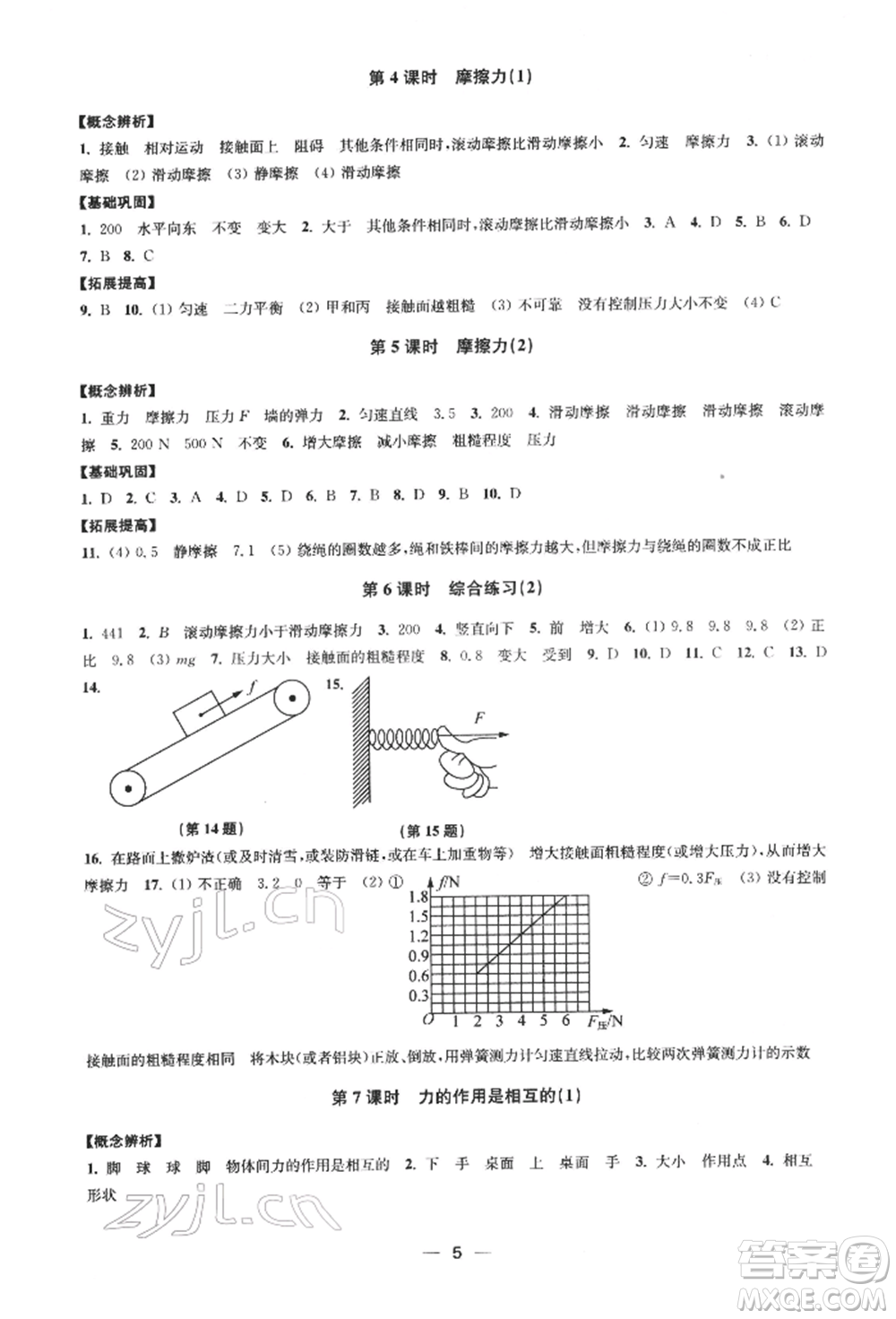 江蘇鳳凰美術(shù)出版社2022創(chuàng)新課時(shí)作業(yè)八年級(jí)物理下冊(cè)江蘇版參考答案