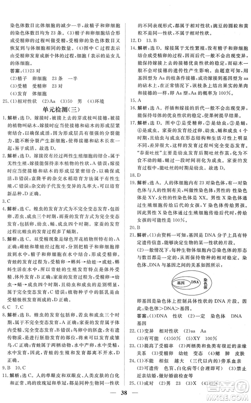 青海人民出版社2022新坐標(biāo)同步練習(xí)八年級(jí)生物下冊(cè)人教版青海專用答案
