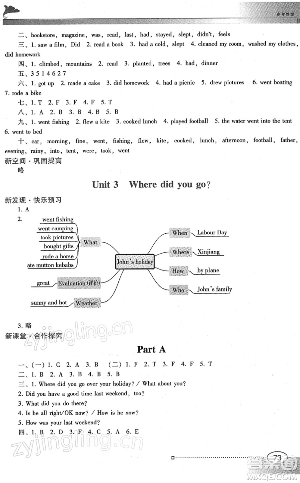 廣東教育出版社2022南方新課堂金牌學(xué)案六年級英語下冊人教版答案