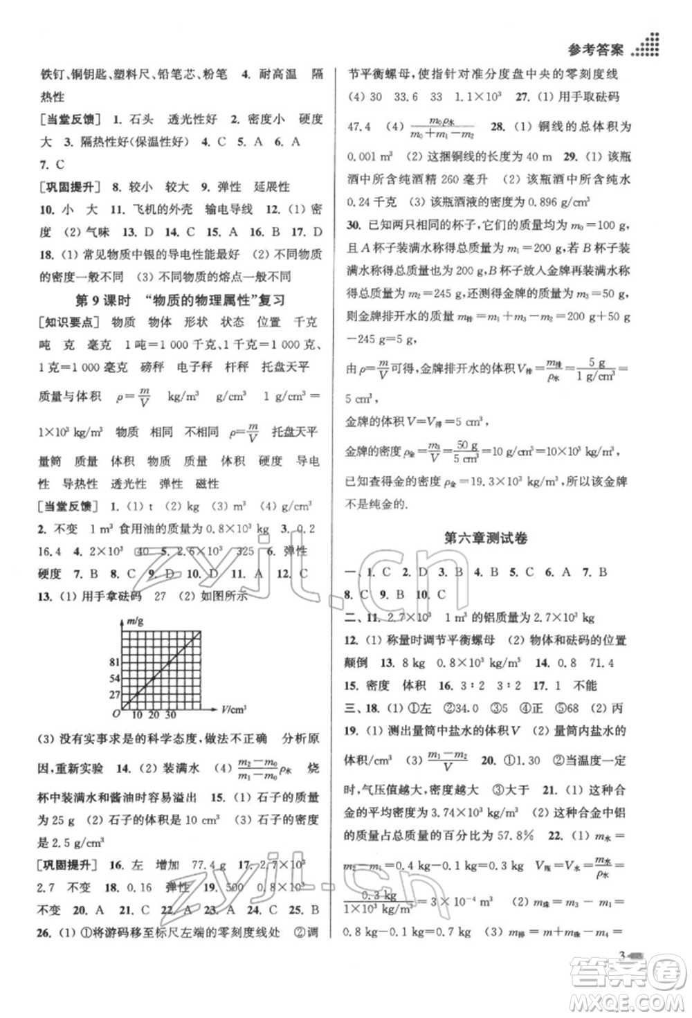 江蘇鳳凰美術(shù)出版社2022創(chuàng)新課時作業(yè)本八年級物理下冊江蘇版參考答案