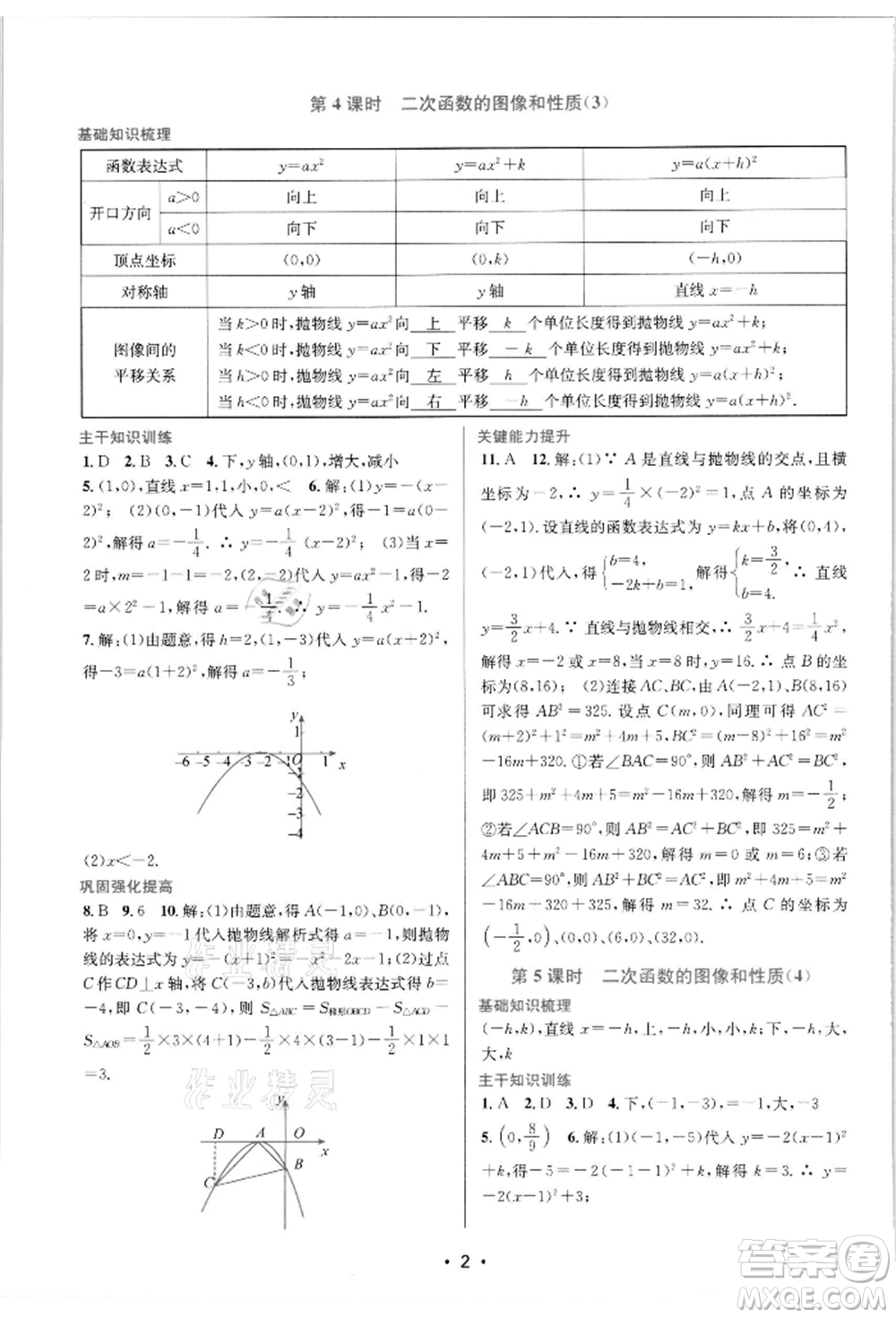 江蘇鳳凰美術(shù)出版社2022創(chuàng)新課時作業(yè)本九年級數(shù)學下冊蘇科版蘇州專版參考答案