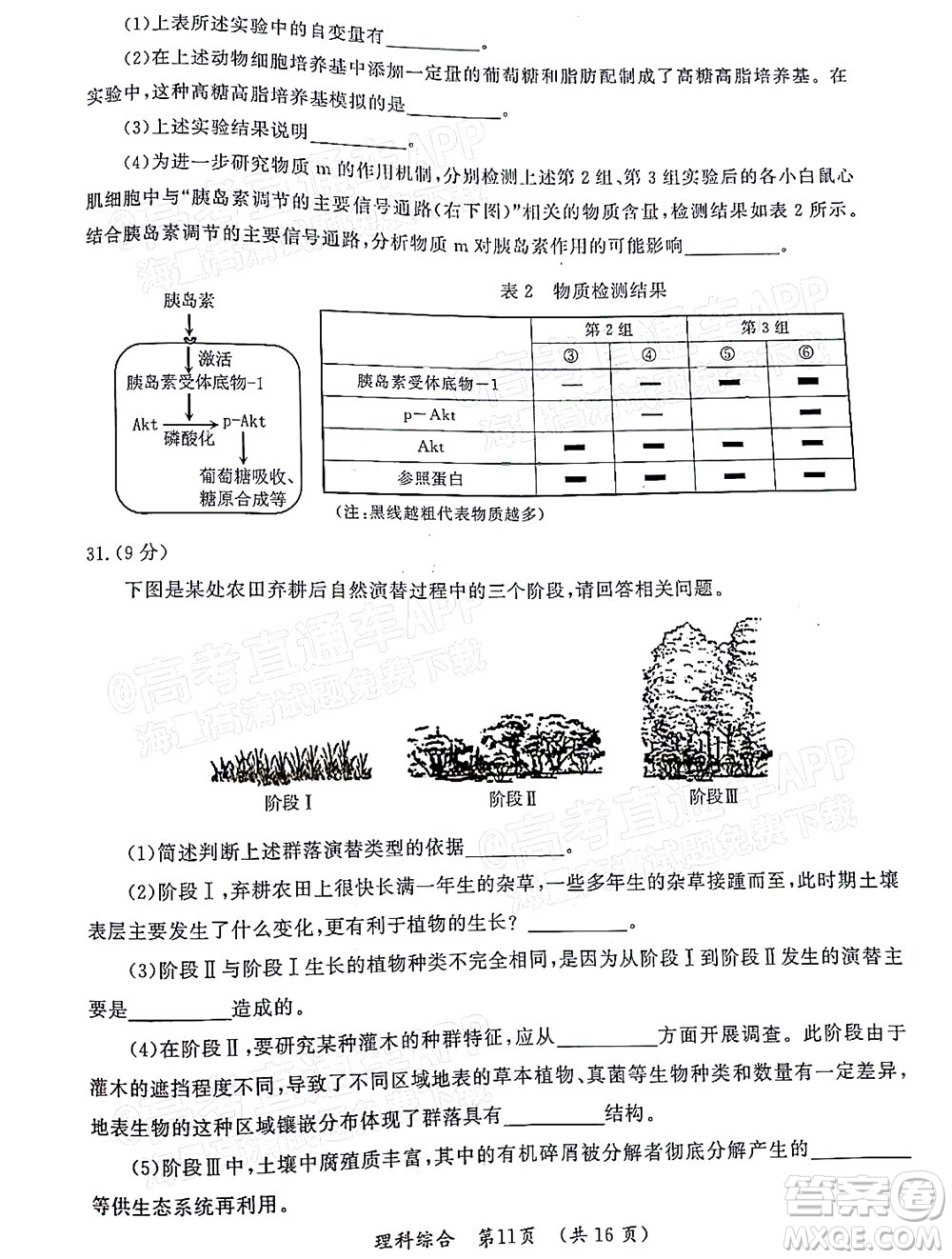 河南開(kāi)封市2022屆高三第二次模擬考試?yán)砜凭C合試題及答案