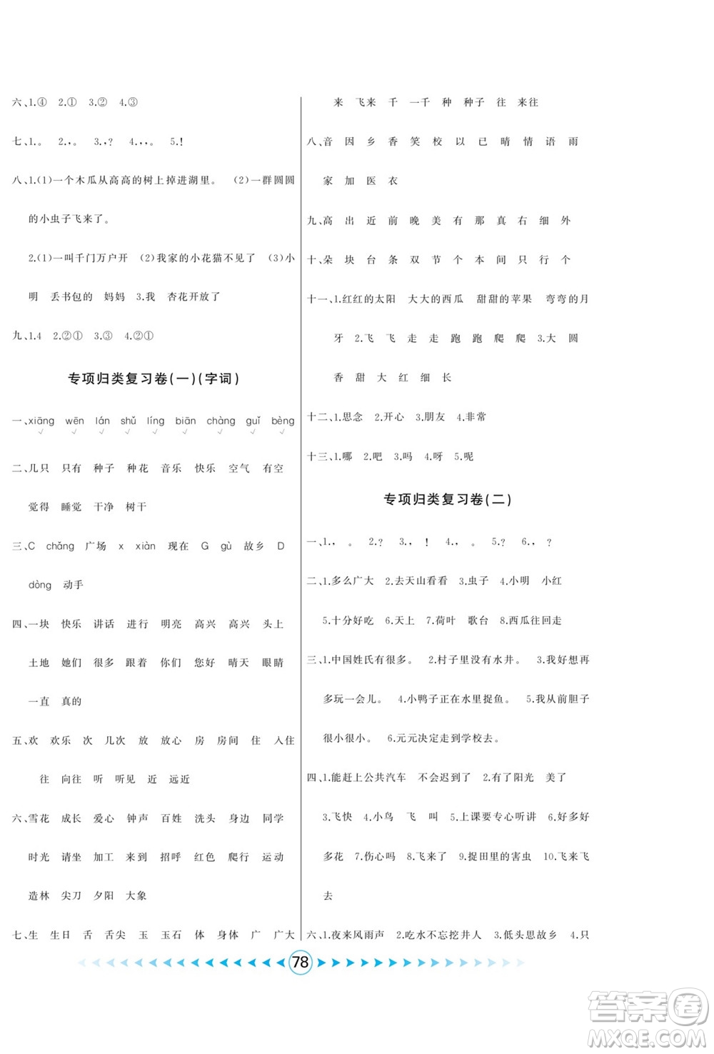 吉林出版集團(tuán)股份有限公司2022優(yōu)卷總動(dòng)員語(yǔ)文一年級(jí)下冊(cè)部編版答案