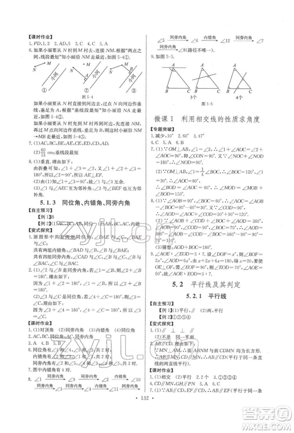長江少年兒童出版社2022長江全能學案同步練習冊七年級數(shù)學下冊人教版參考答案