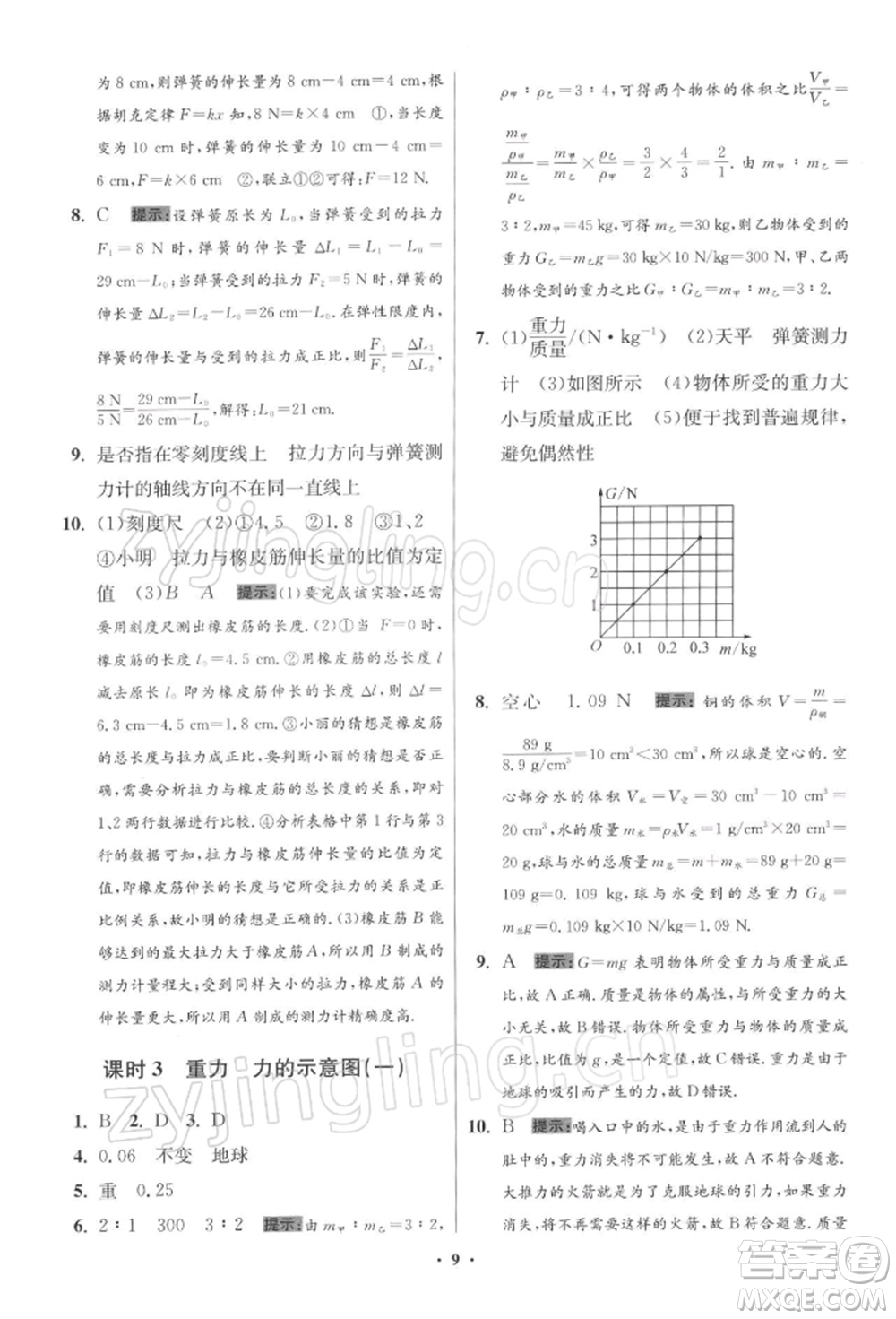 江蘇鳳凰科學(xué)技術(shù)出版社2022小題狂做八年級(jí)物理下冊(cè)蘇科版提優(yōu)版參考答案