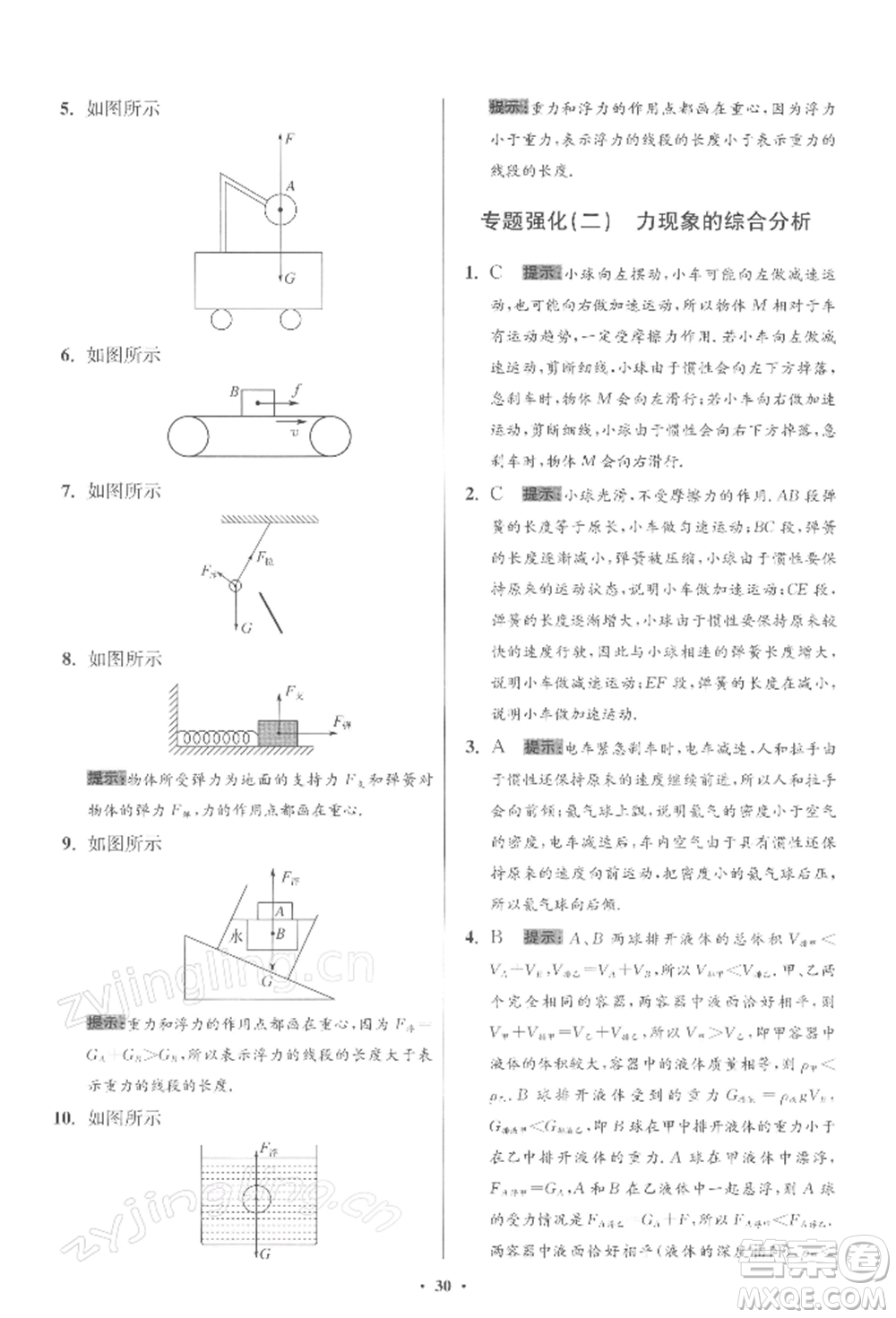 江蘇鳳凰科學(xué)技術(shù)出版社2022小題狂做八年級(jí)物理下冊(cè)蘇科版提優(yōu)版參考答案