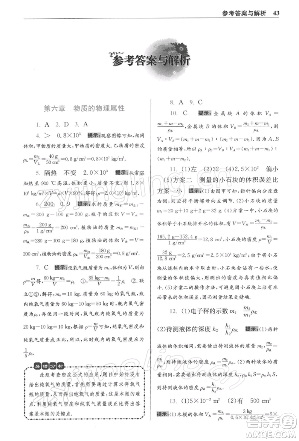 江蘇鳳凰科學(xué)技術(shù)出版社2022小題狂做八年級(jí)物理下冊(cè)蘇科版提優(yōu)版參考答案