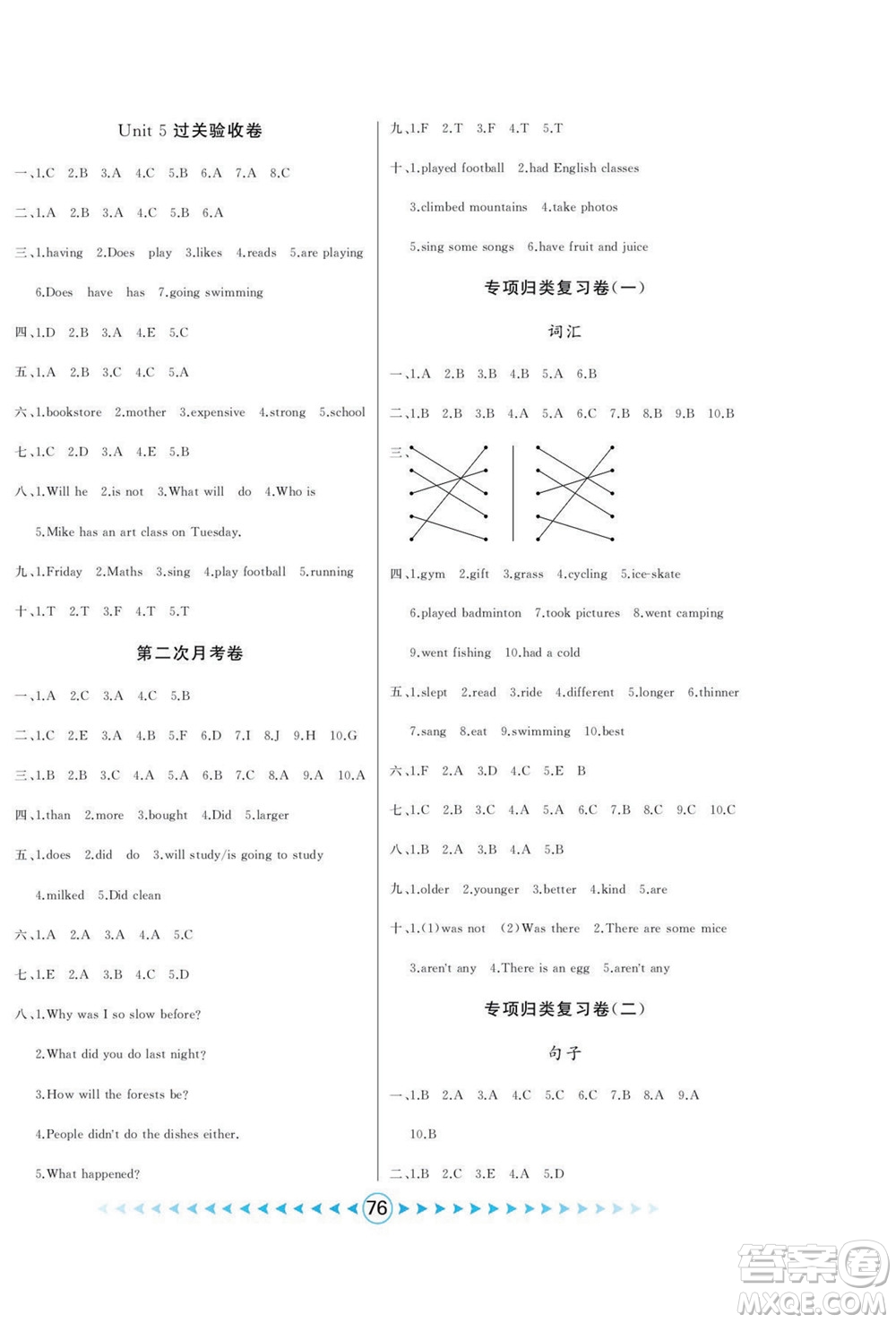 吉林出版集團(tuán)股份有限公司2022優(yōu)卷總動(dòng)員英語(yǔ)六年級(jí)下冊(cè)人教版答案