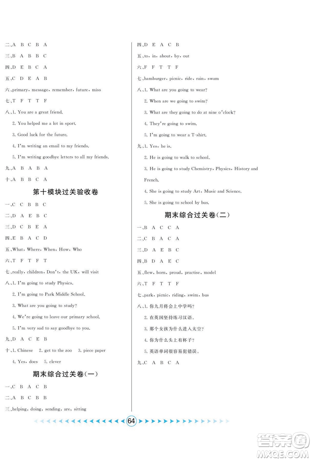 吉林出版集團(tuán)股份有限公司2022優(yōu)卷總動員英語六年級下冊外研版答案