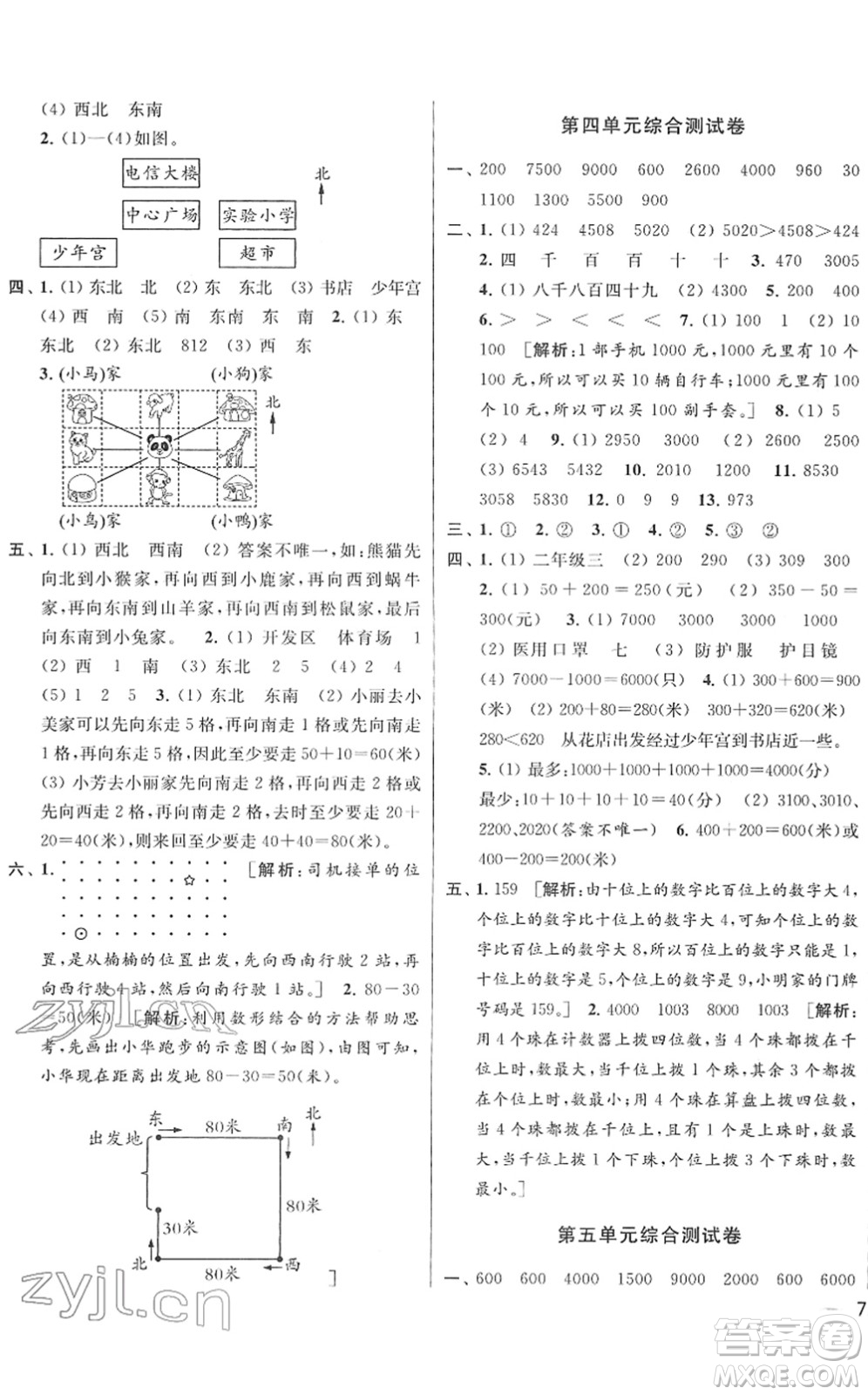 云南美術(shù)出版社2022同步跟蹤全程檢測二年級數(shù)學(xué)下冊蘇教版答案