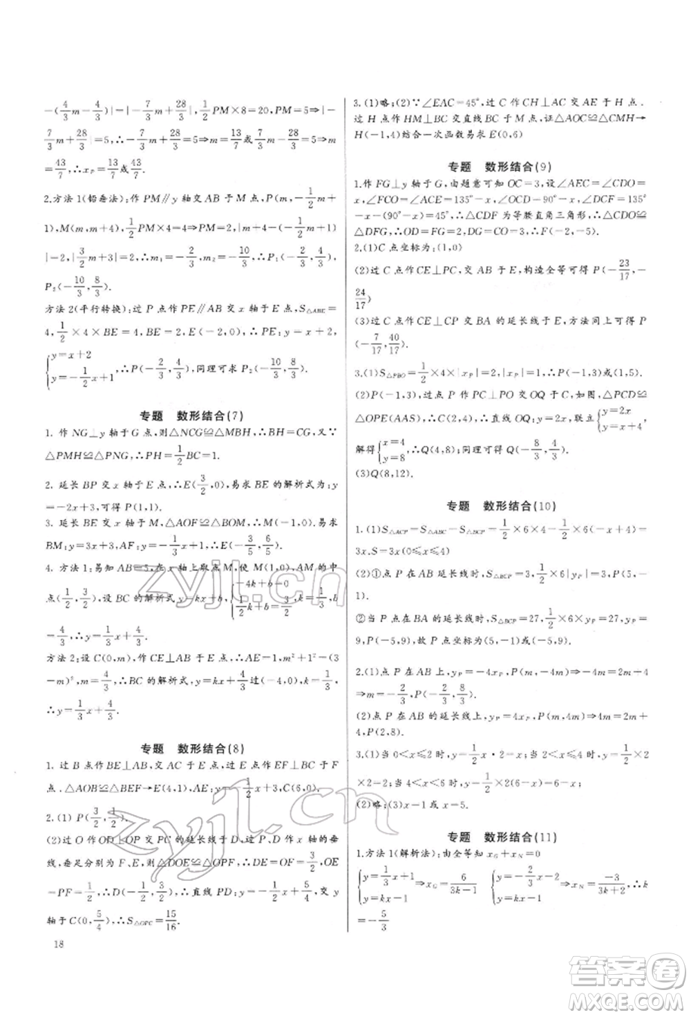 長(zhǎng)江少年兒童出版社2022思維新觀察培優(yōu)講練八年級(jí)下冊(cè)數(shù)學(xué)人教版參考答案