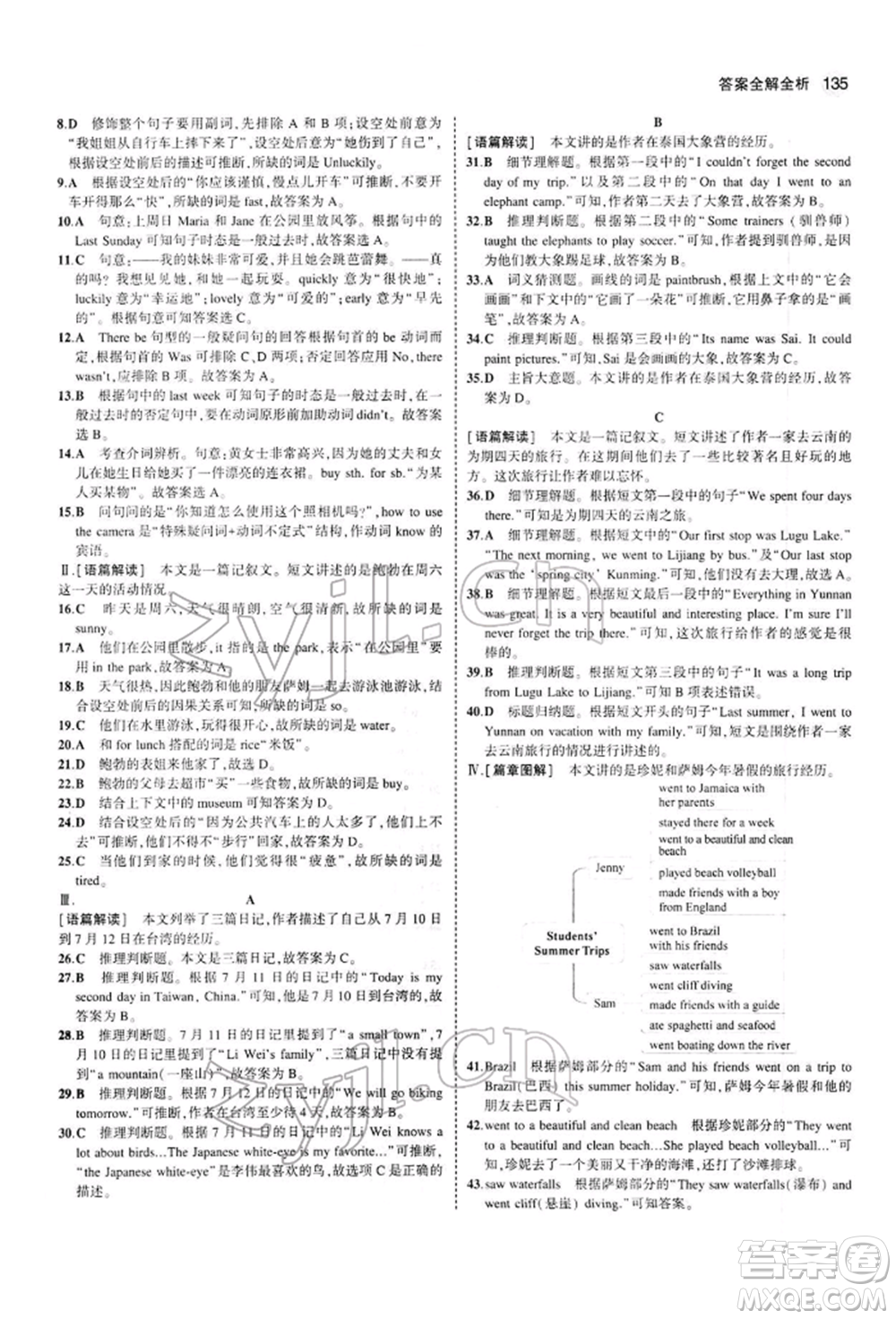 首都師范大學(xué)出版社2022年5年中考3年模擬七年級英語下冊人教版參考答案