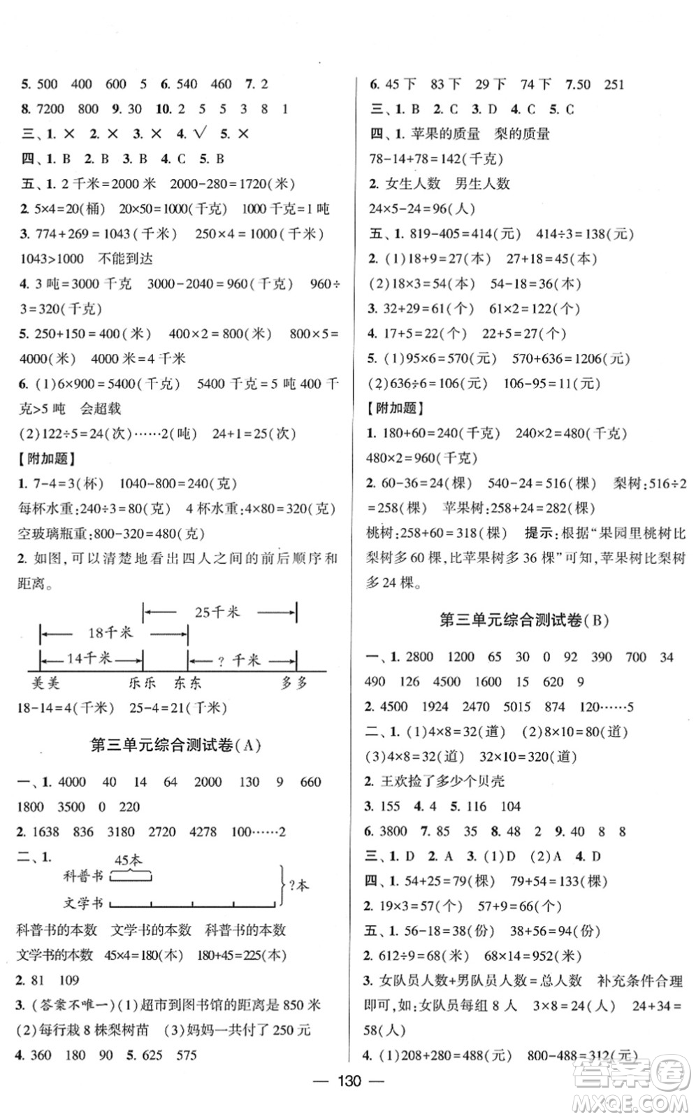 寧夏人民教育出版社2022學(xué)霸提優(yōu)大試卷三年級(jí)數(shù)學(xué)下冊江蘇國標(biāo)版答案