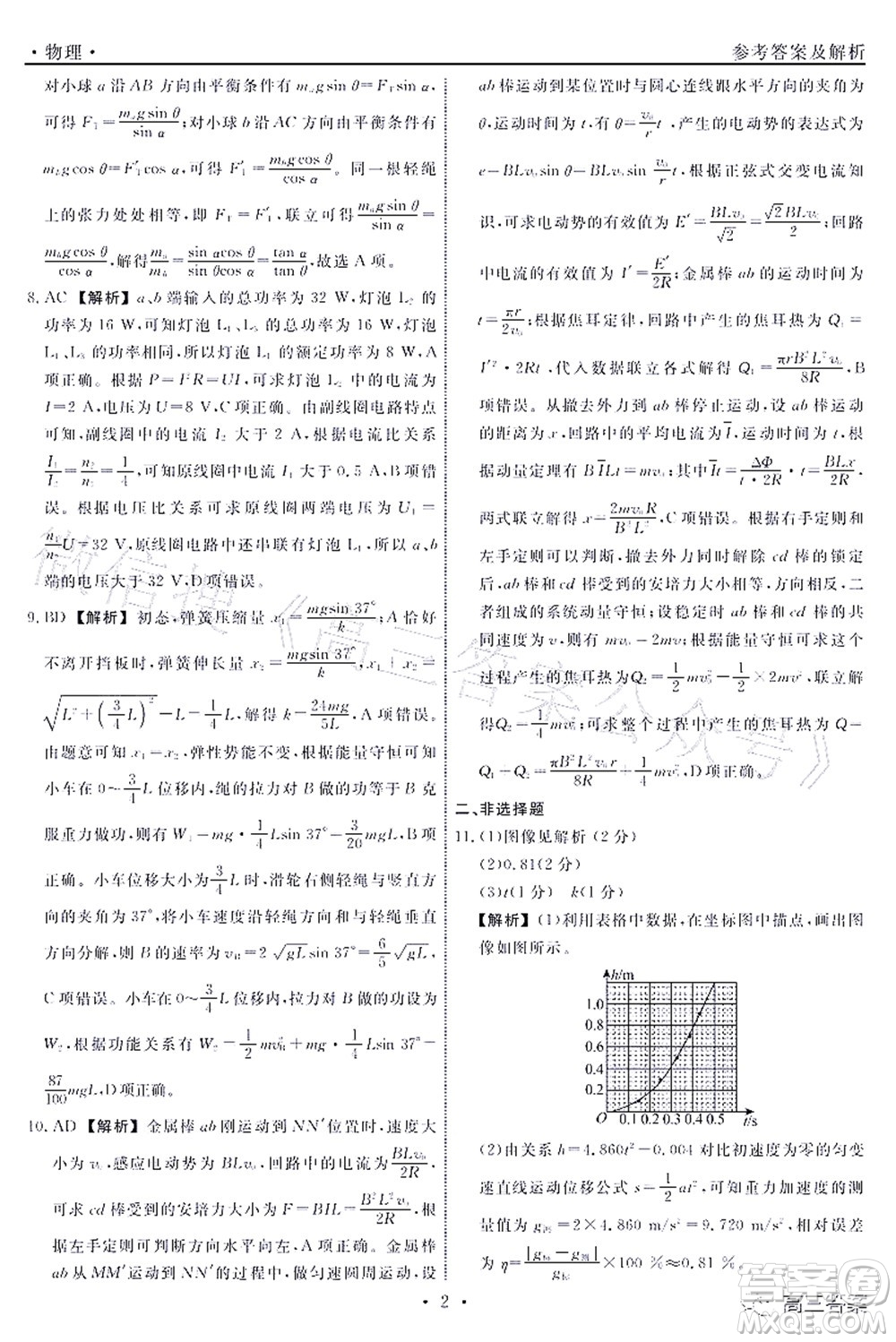 遼寧縣級重點(diǎn)高中協(xié)作體2022屆高三一模考試物理試題及答案
