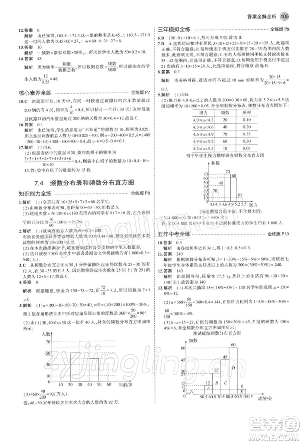 首都師范大學(xué)出版社2022年5年中考3年模擬八年級數(shù)學(xué)下冊蘇科版參考答案