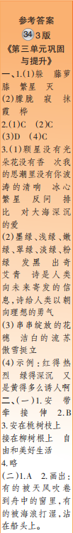 時代學(xué)習(xí)報語文周刊四年級2021-2022學(xué)年度31-34期參考答案