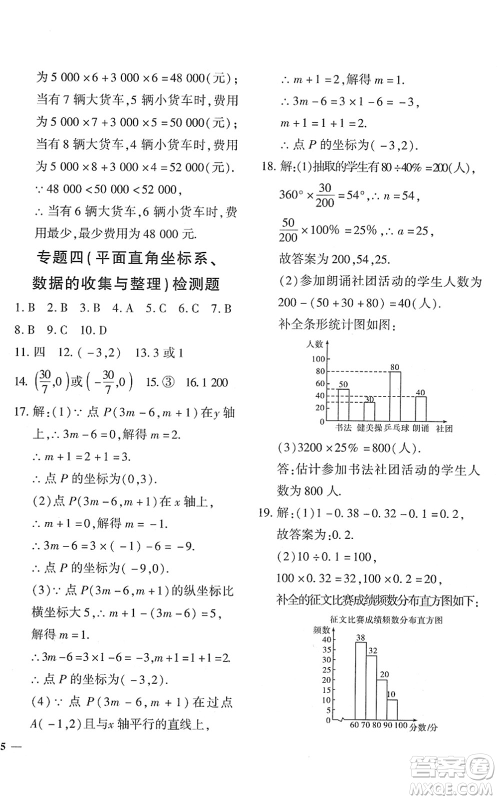 濟(jì)南出版社2022黃岡360度定制密卷七年級(jí)數(shù)學(xué)下冊(cè)RJ人教版答案