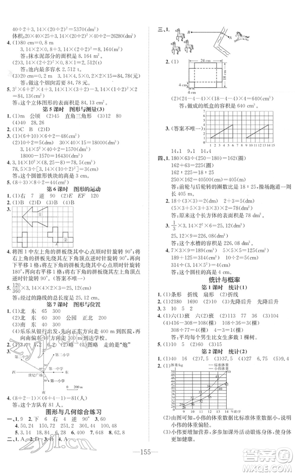 陽光出版社2022培優(yōu)作業(yè)本六年級數(shù)學下冊BS北師版福建專版答案