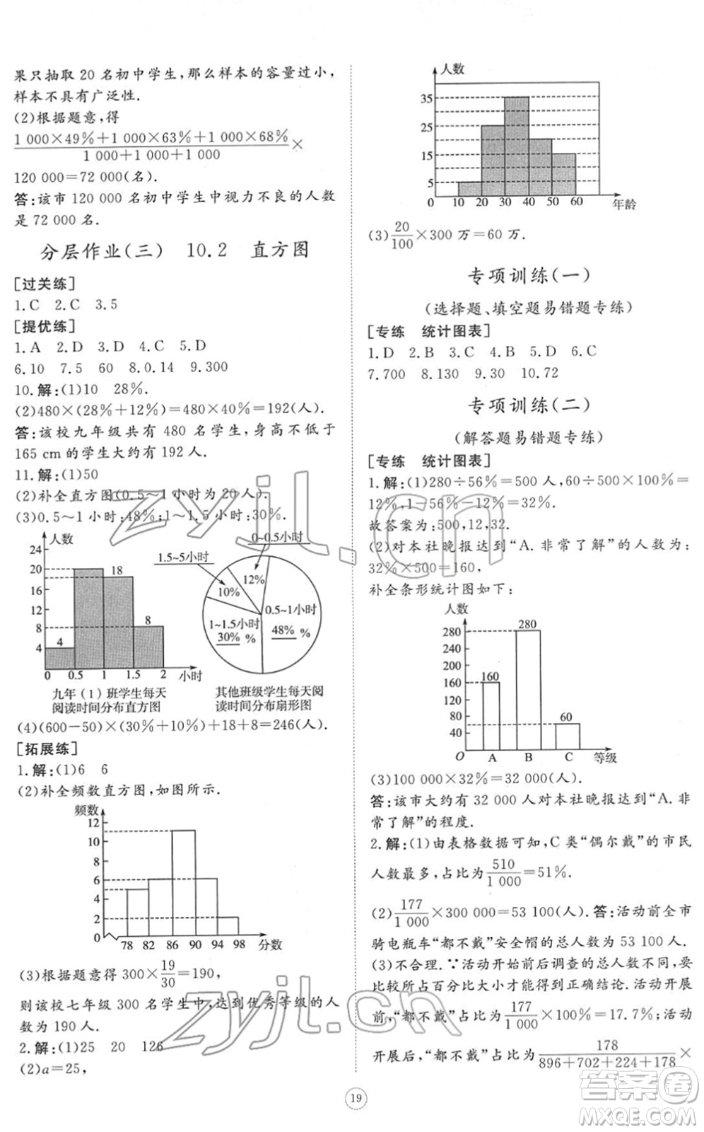 山東友誼出版社2022初中同步練習(xí)冊(cè)提優(yōu)測(cè)試卷七年級(jí)數(shù)學(xué)下冊(cè)人教版答案