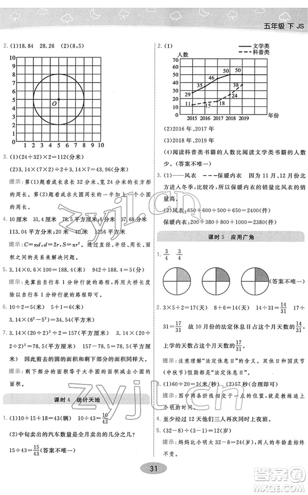 開(kāi)明出版社2022黃岡同步練一日一練五年級(jí)數(shù)學(xué)下冊(cè)JS江蘇版答案