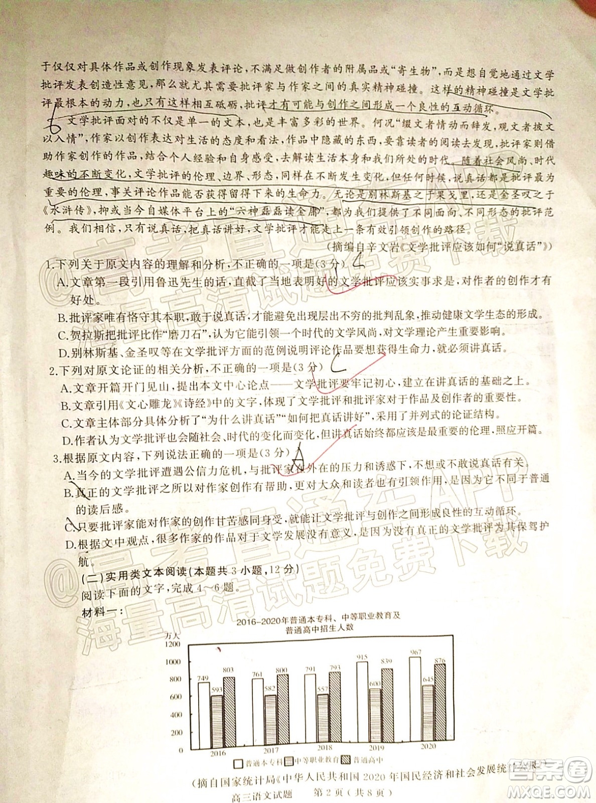 2022年河南省六市高三第一次聯(lián)合調(diào)研檢測(cè)語(yǔ)文試題及答案