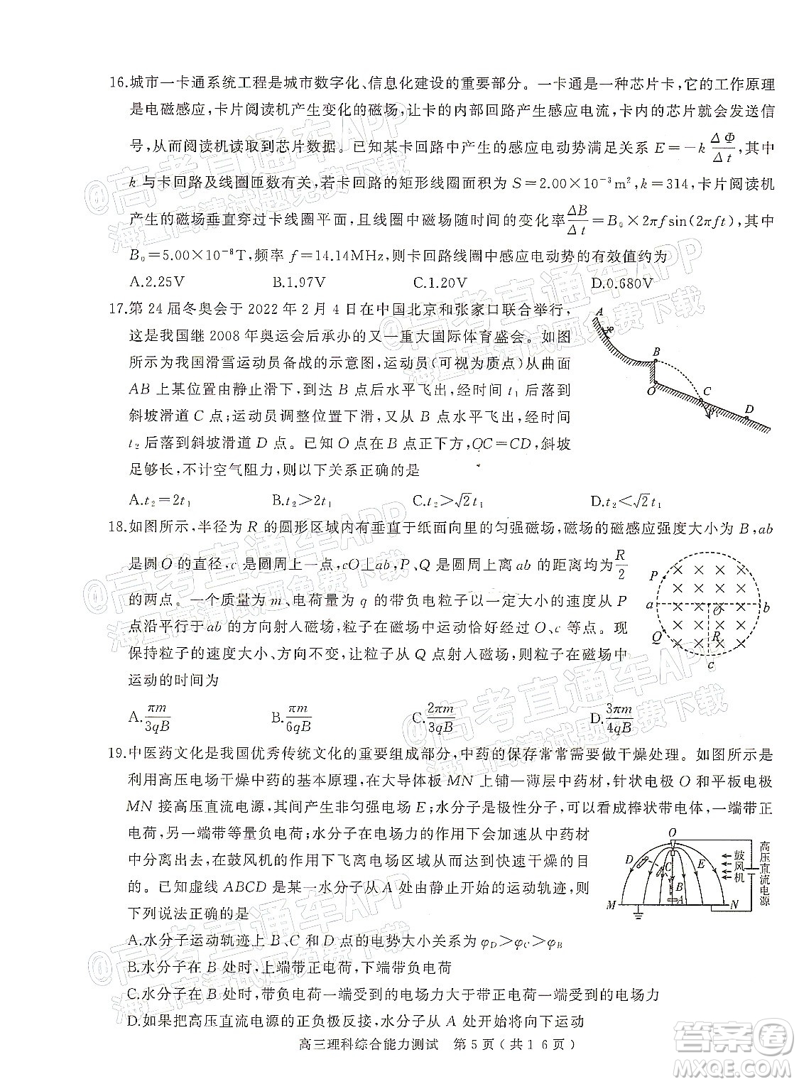 2022年河南省六市高三第一次聯(lián)合調(diào)研檢測理科綜合試題及答案