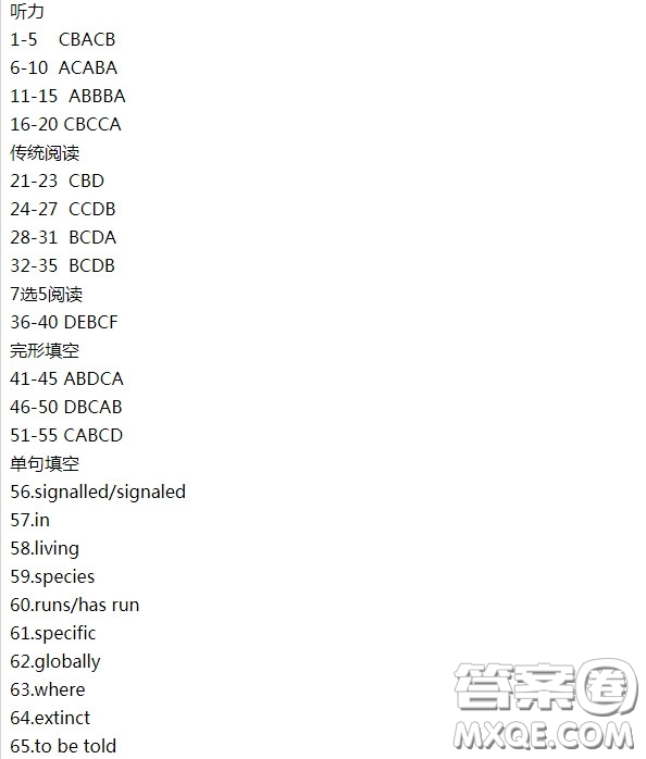 2022年南通市直中學(xué)高一上學(xué)期英語第一次月考答案