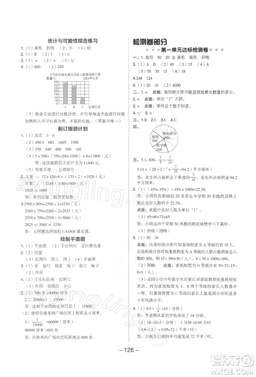 吉林教育出版社2022典中點(diǎn)綜合應(yīng)用創(chuàng)新題六年級數(shù)學(xué)下冊蘇教版參考答案