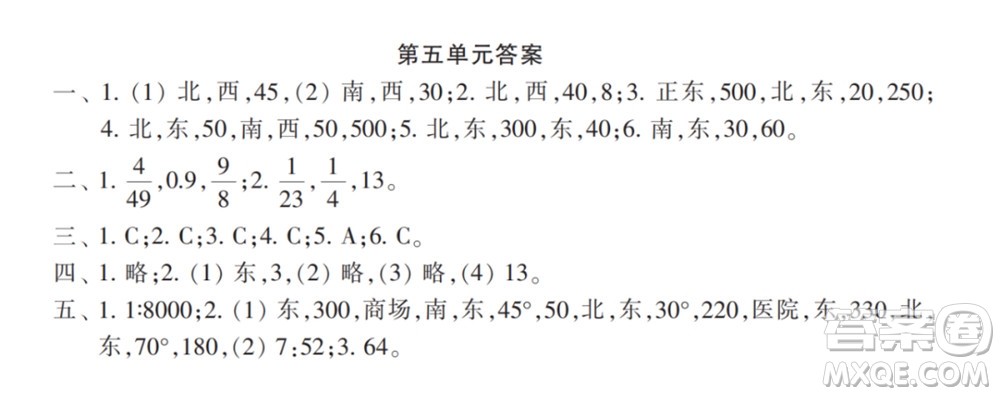 2022春小學生數(shù)學報配套試卷六年級下冊第五六單元測試卷參考答案