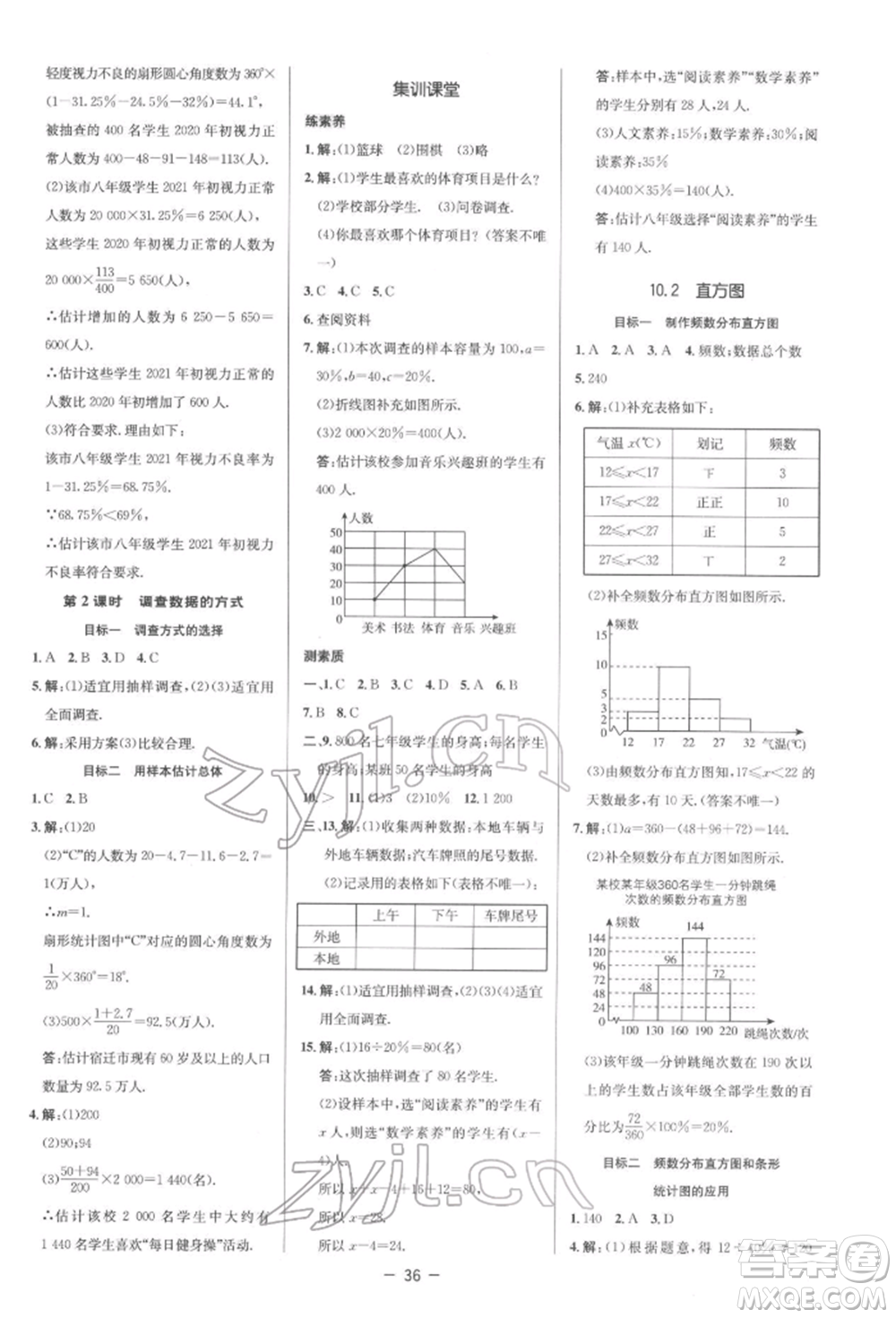 陜西人民教育出版社2022典中點(diǎn)綜合應(yīng)用創(chuàng)新題七年級(jí)數(shù)學(xué)下冊(cè)人教版參考答案
