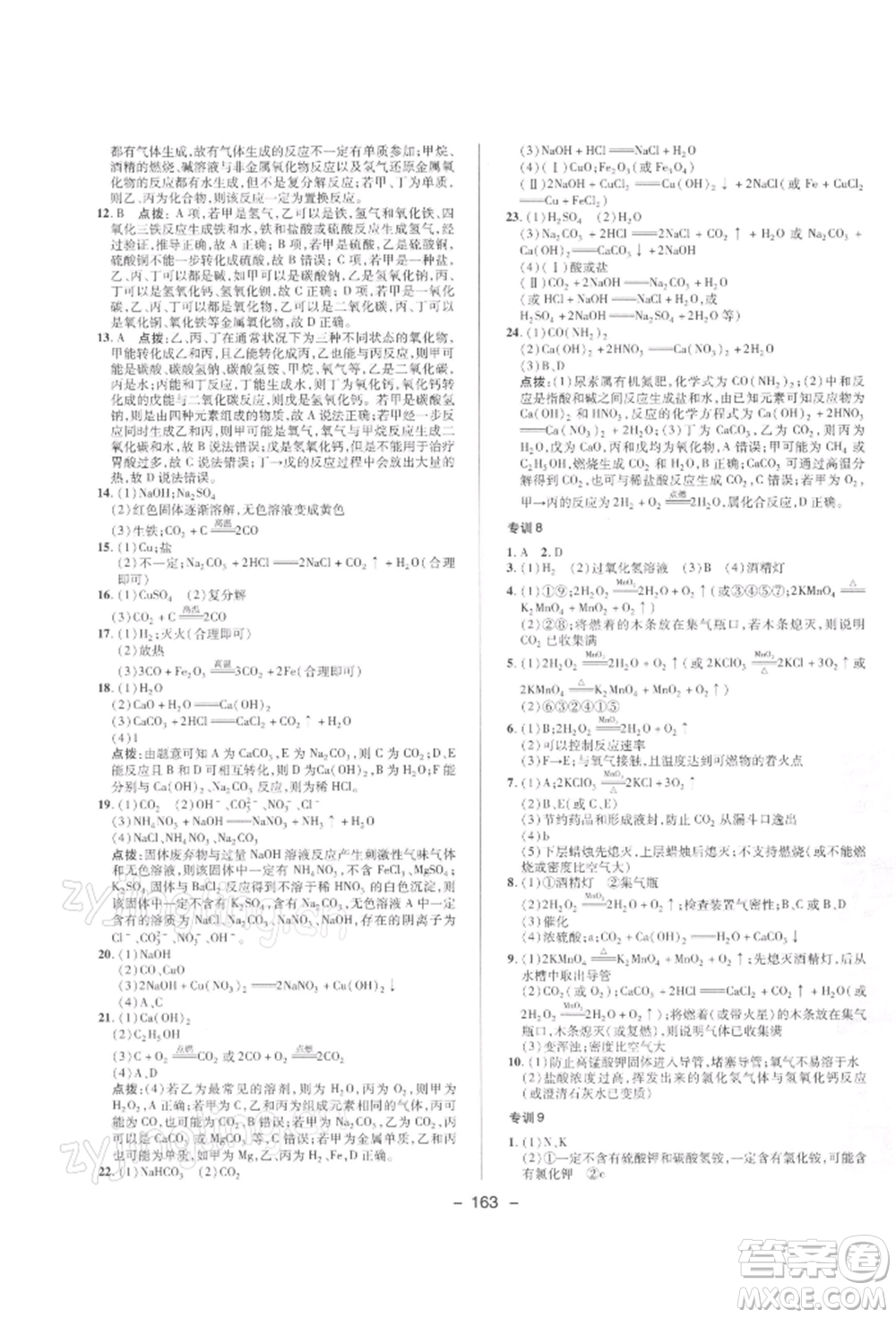 陜西人民教育出版社2022典中點(diǎn)綜合應(yīng)用創(chuàng)新題九年級化學(xué)下冊人教版參考答案