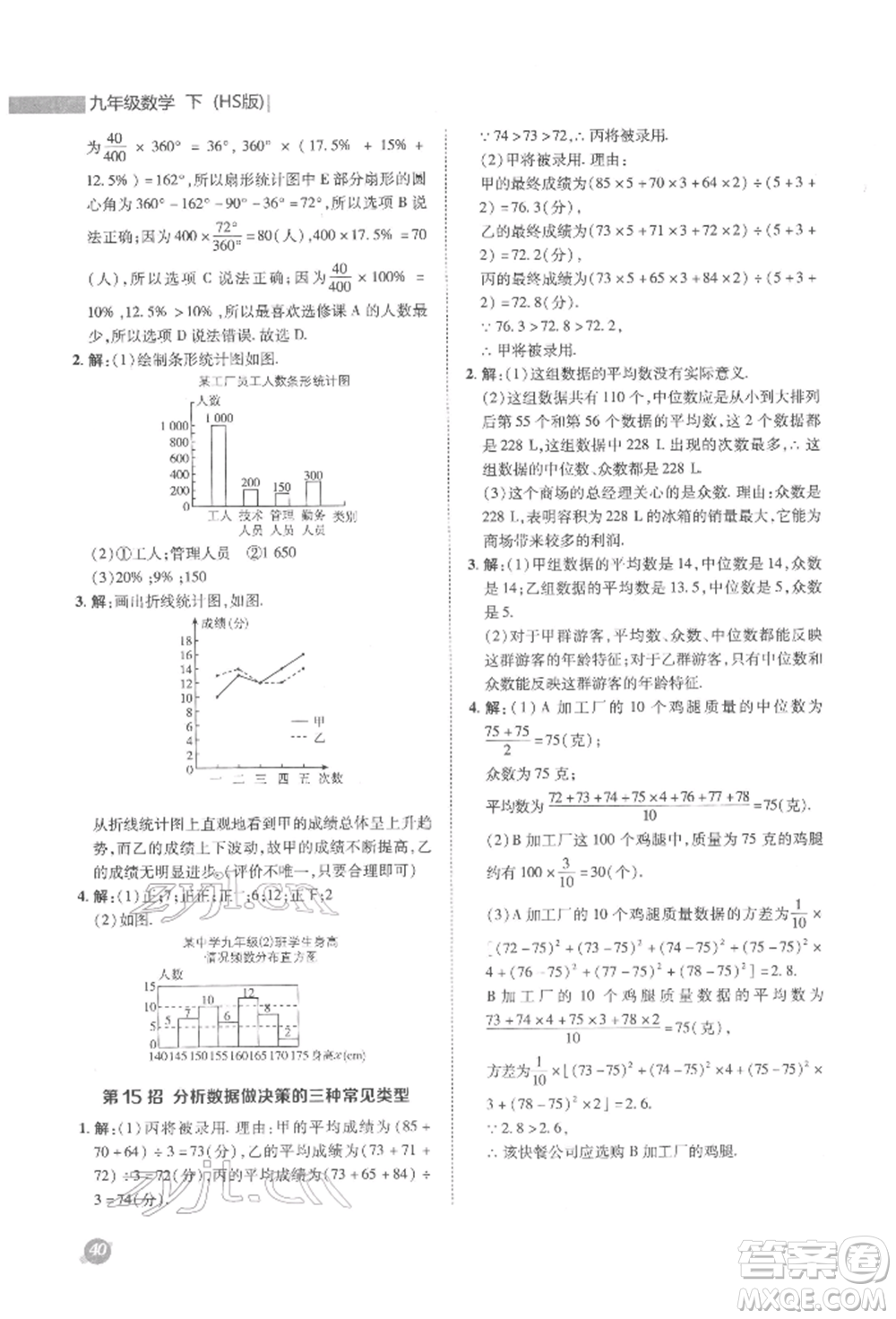 陜西人民教育出版社2022典中點(diǎn)綜合應(yīng)用創(chuàng)新題九年級(jí)數(shù)學(xué)下冊(cè)華師大版參考答案