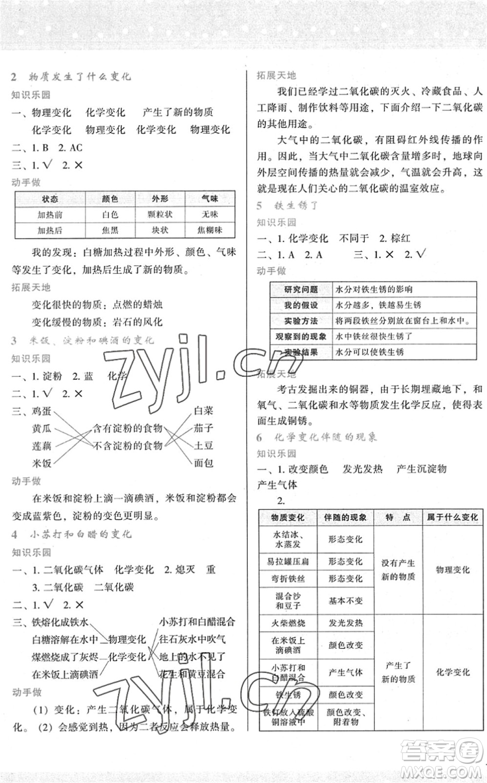 陜西人民教育出版社2022新課程學(xué)習(xí)與評價(jià)六年級科學(xué)下冊教育科學(xué)版答案