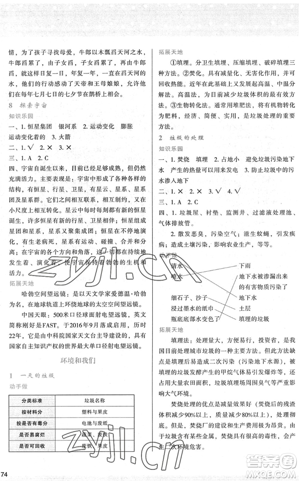 陜西人民教育出版社2022新課程學(xué)習(xí)與評價(jià)六年級科學(xué)下冊教育科學(xué)版答案