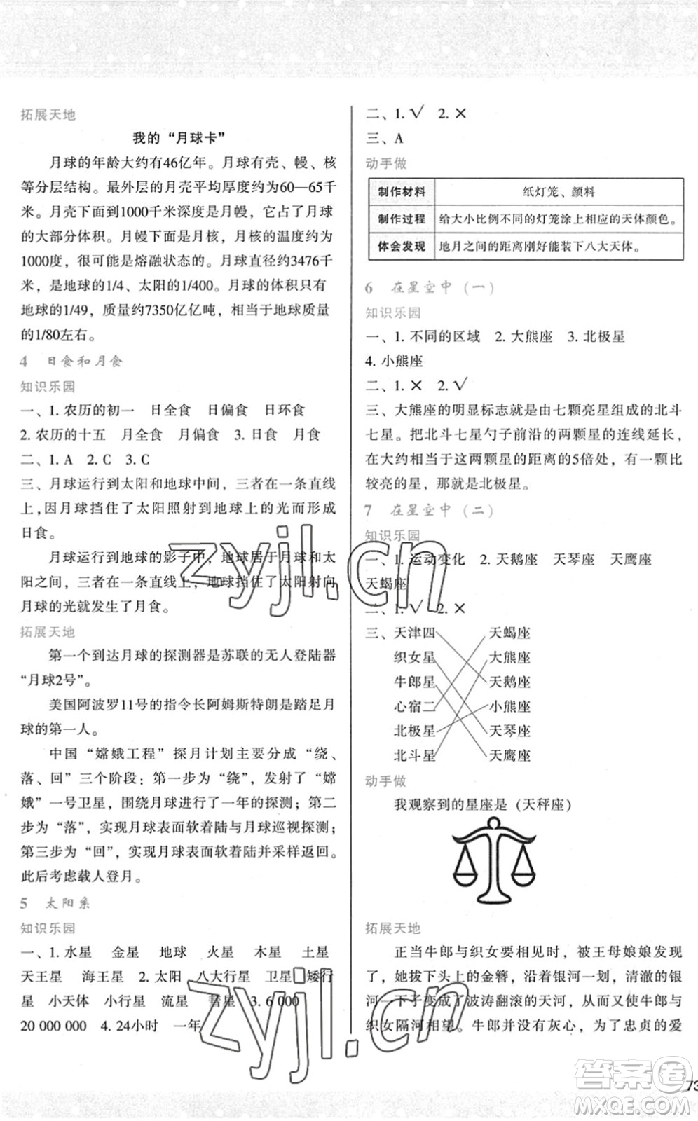陜西人民教育出版社2022新課程學(xué)習(xí)與評價(jià)六年級科學(xué)下冊教育科學(xué)版答案