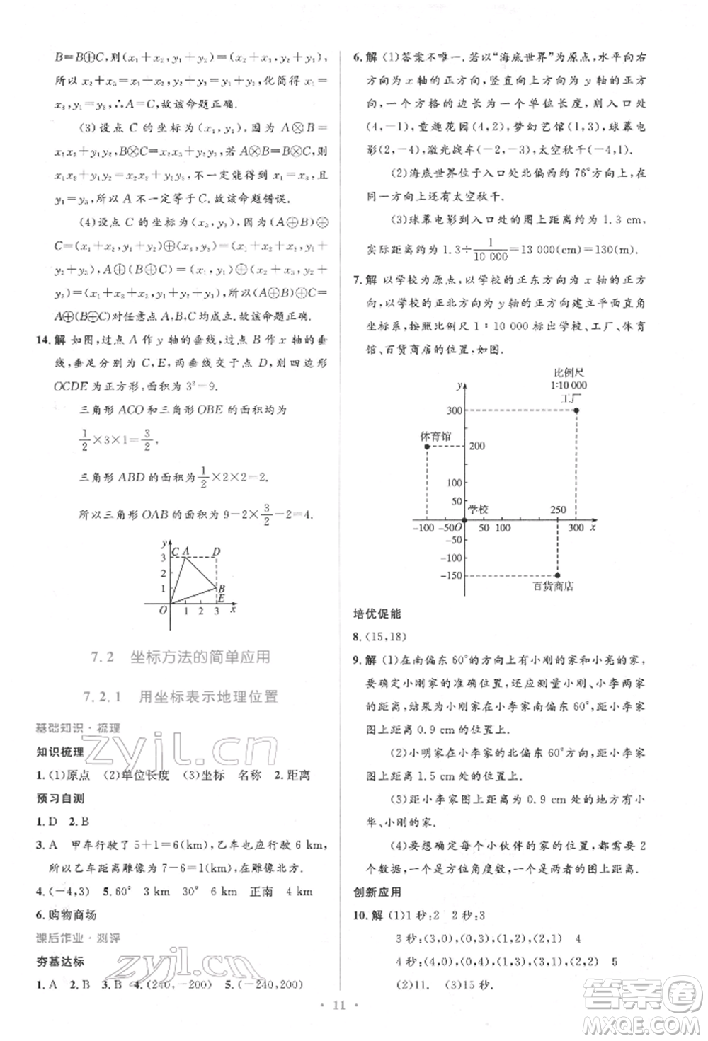人民教育出版社2022同步解析與測評學(xué)考練七年級下冊數(shù)學(xué)人教版參考答案