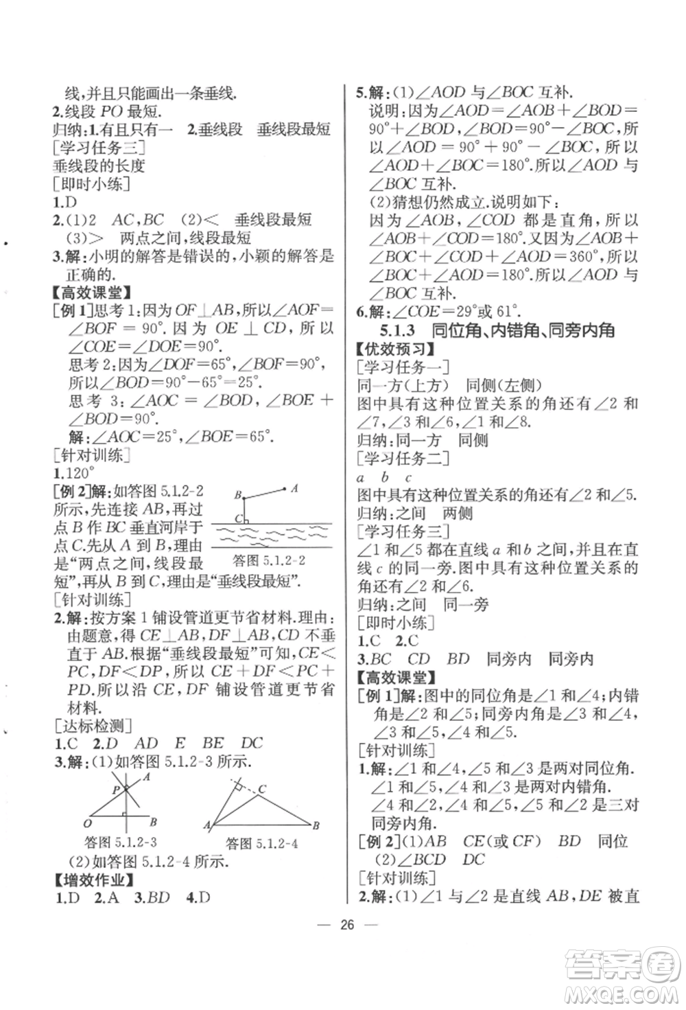 人民教育出版社2022同步解析與測評七年級(jí)下冊數(shù)學(xué)人教版云南專版參考答案