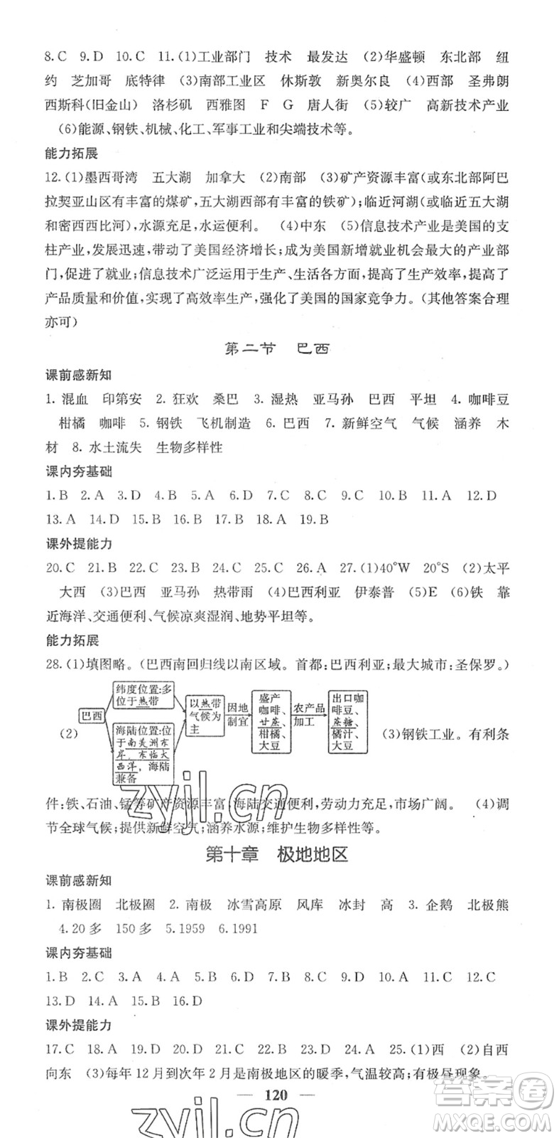 中華地圖學社2022名校課堂內外七年級地理下冊RJ人教版答案