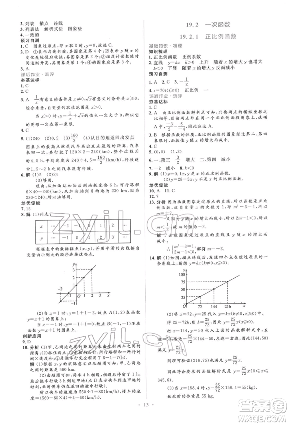 人民教育出版社2022同步解析與測評學考練八年級下冊數(shù)學人教版參考答案