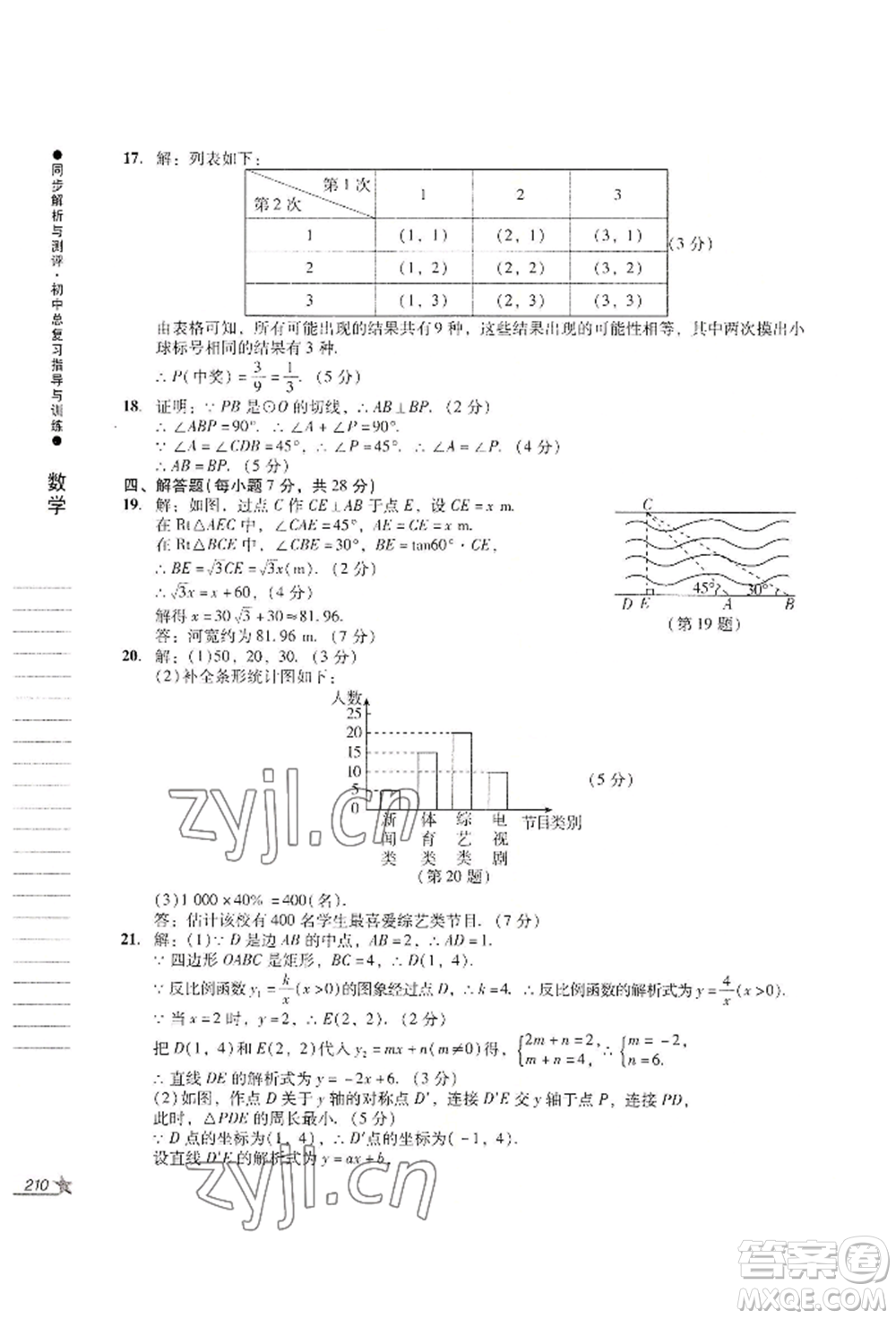 吉林出版集團股份有限公司2022同步解析與測評初中總復(fù)習(xí)指導(dǎo)與訓(xùn)練九年級數(shù)學(xué)人教版參考答案
