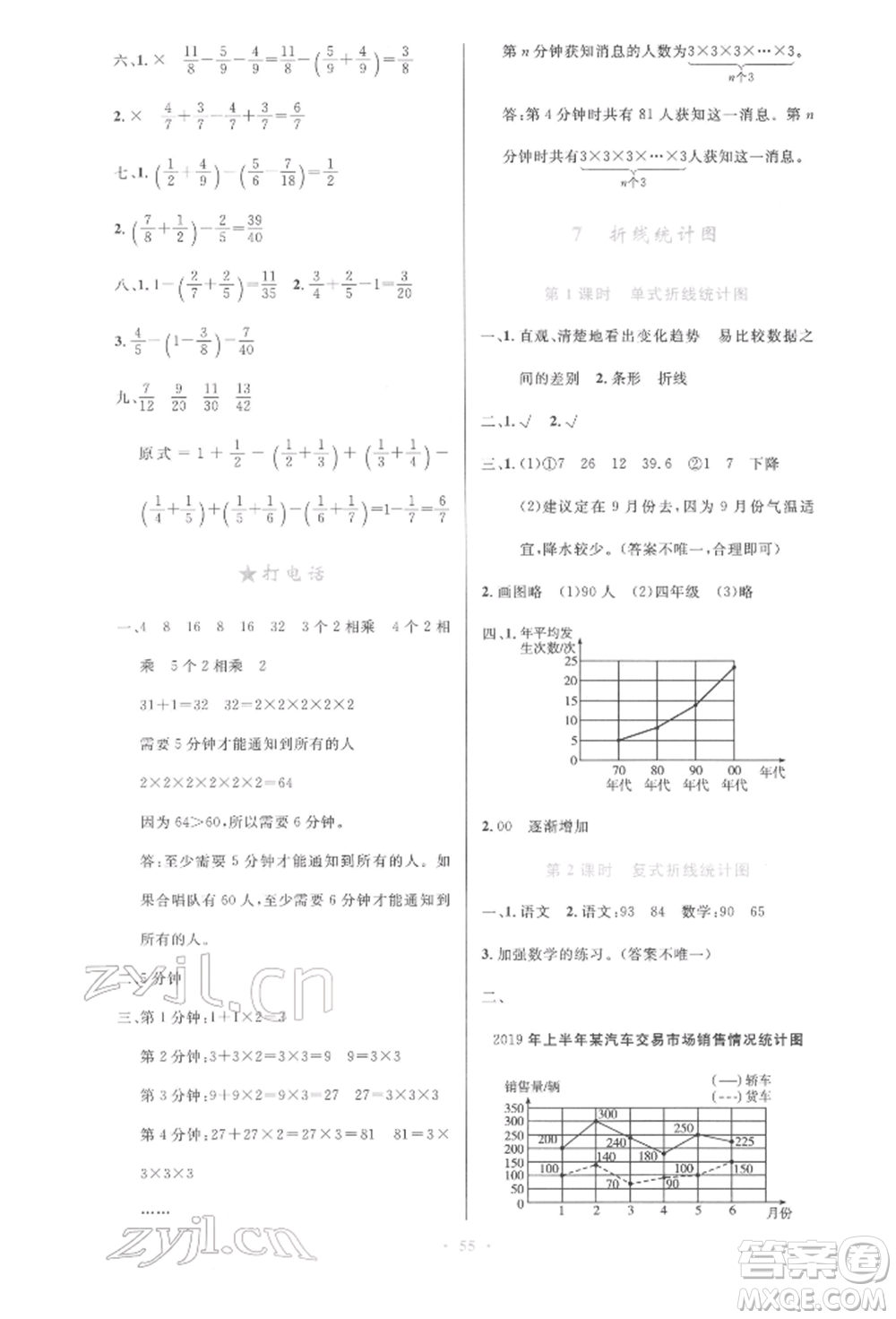人民教育出版社2022小學同步測控優(yōu)化設(shè)計五年級數(shù)學下冊人教版增強版參考答案