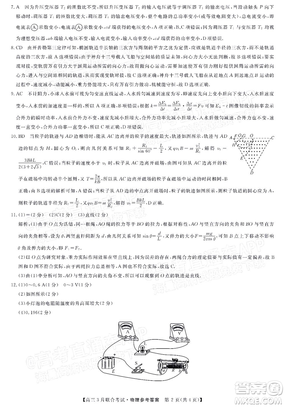暢學(xué)無(wú)憂遼寧2022屆高三3月聯(lián)合考試物理試題及答案